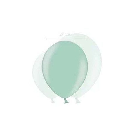 8 ballons Vert Mint Pastel et Blanc