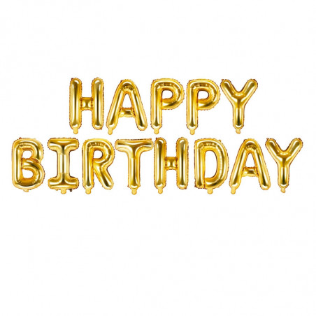 Ballons Lettres Happy Birthday Doré Brillant Ballons Lettres Happy Birthday Doré Brillant