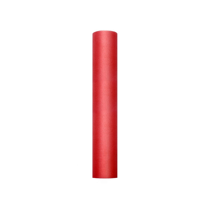 Chemin de table tulle rouge - rouleau de 9 mètres