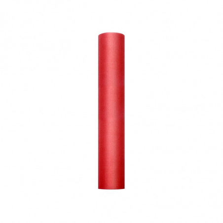 Chemin de table tulle rouge - rouleau de 9 mètres