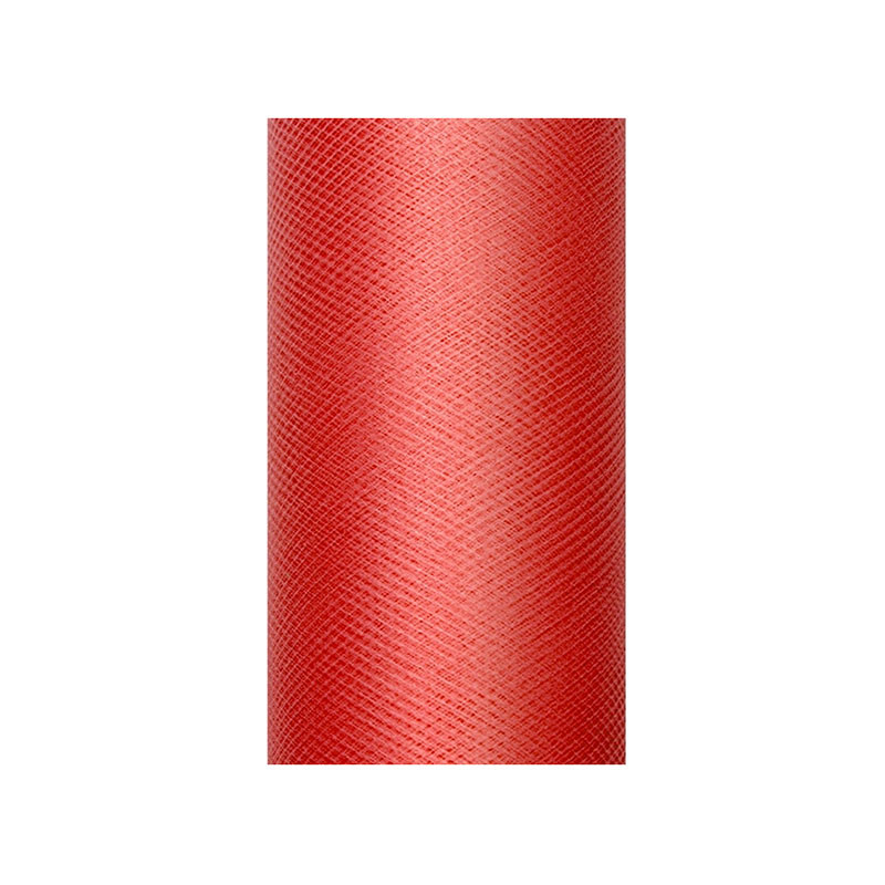 Chemin de table tulle rouge - rouleau de 9 mètres