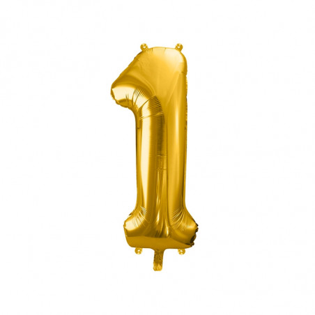 Ballon Géant Alu Or Doré Chiffre 1 An Fête d'Anniversaire Ballon Géant Alu Or Doré Chiffre 1 An Fête d'Anniversaire