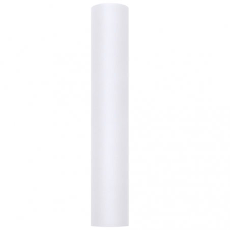 Chemin de table en tulle blanc premium -30cm