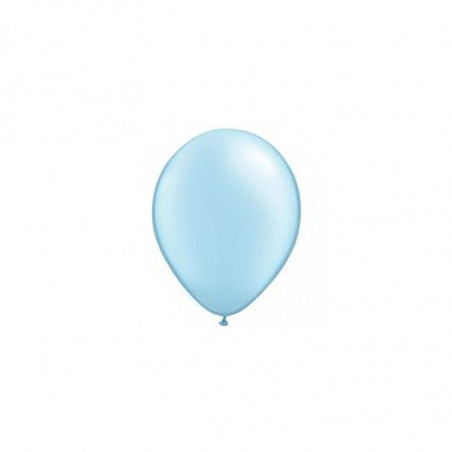 100 Mini Ballons Latex Bleu Pastel Nacré Fête - 5 pouces 12cm