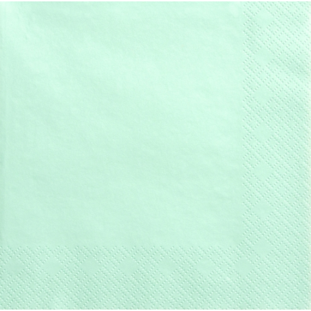 Grandes Serviettes Papier Vert Pastel Vaisselle Jetable de Fête