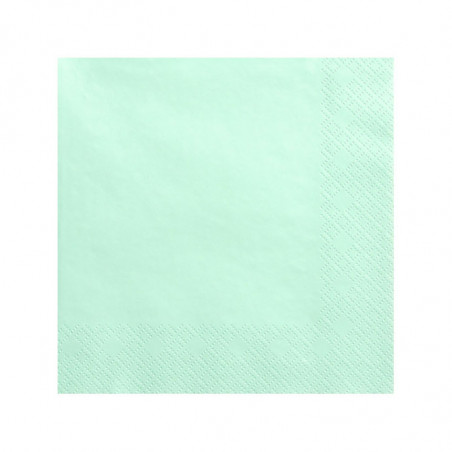 Grandes Serviettes Papier Vert Pastel Vaisselle Jetable de Fête