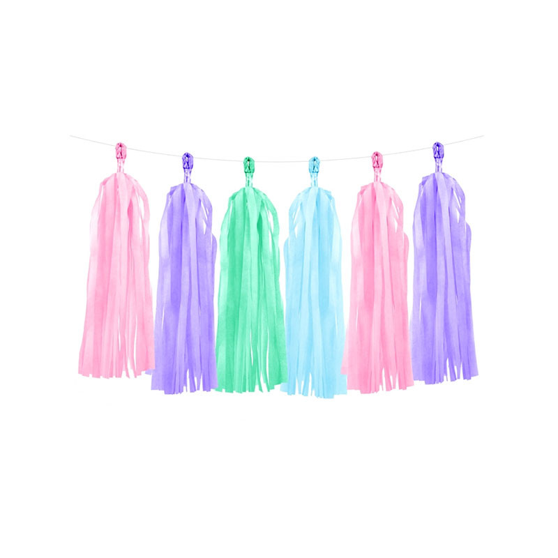 Guirlande de Pompons Tassels Pastel - Anniversaire pour Enfants