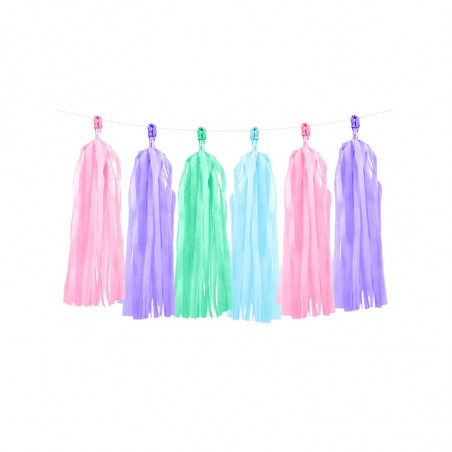 Guirlande de Pompons Tassels Pastel - Anniversaire pour Enfants