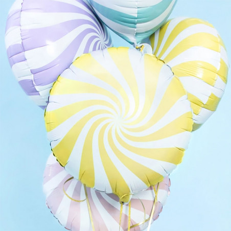 Ballon Rond Candy Jaune Pastel - Anniversaire pour Enfants