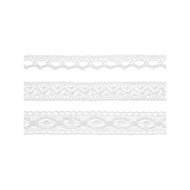 3 Rubans Dentelle Blanche - Décoration Vintage