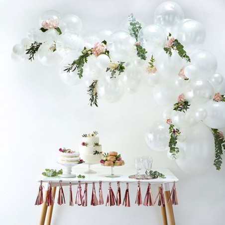 Kit pour Guirlande de Ballons Organiques - Blanc Décoration