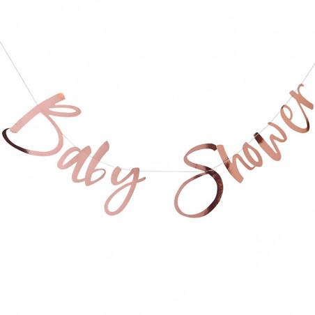 Banderole "Baby Shower" rose gold - Décoration