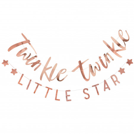 2 Banderoles "Twinkle Twinkle" et "Little Star" rose gold - Décoration
