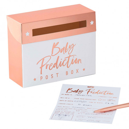 Kit Complet Jeu des Prédictions Baby Shower Rose gold