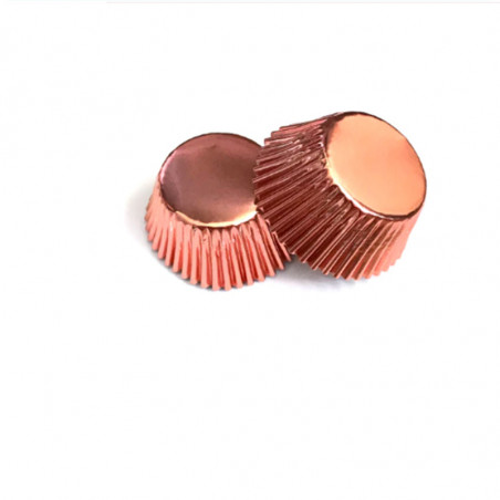 45 Caissettes Cup Cake - Rose Cuivré Rose Gold Uni