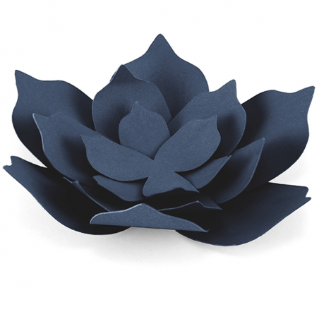 3 Fleurs en Papier à Monter Bleu Marine Vintage en Papier Décoration de Fête - 11cm