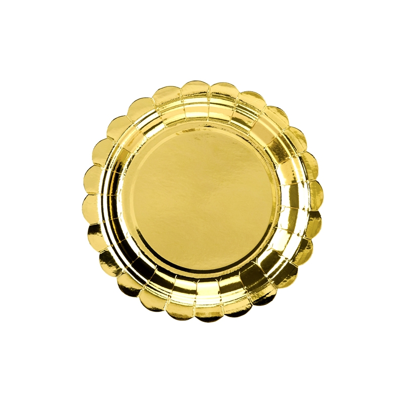 Assiettes Doré Métallisé - Contours Alvéolés