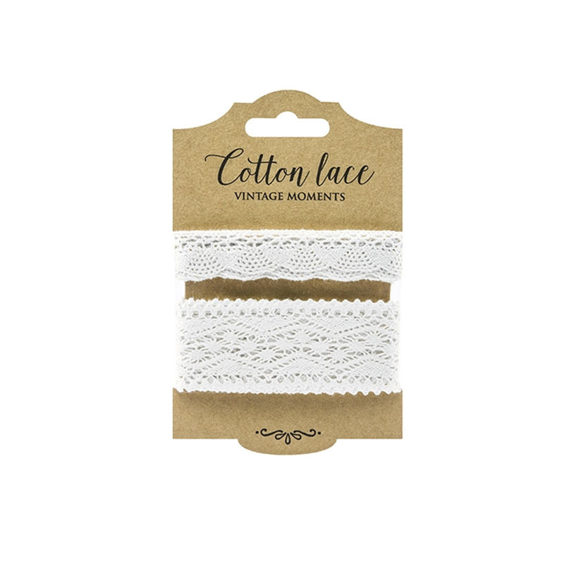 2 Rubans Dentelle Blanche - Décoration Vintage