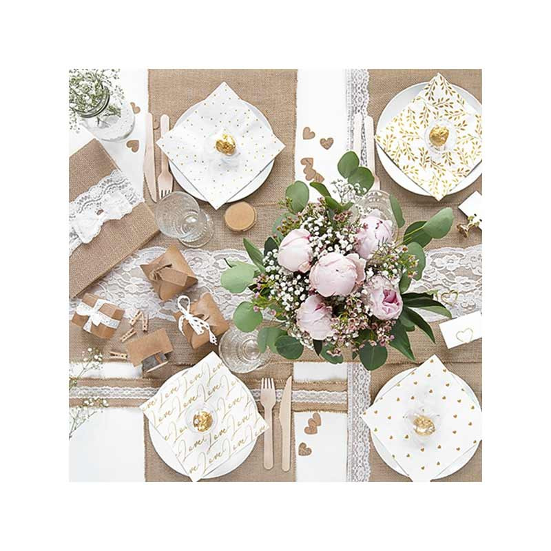 5 mètres - Chemin de table en toile de jute - Bobine Thème Boho Champêtre