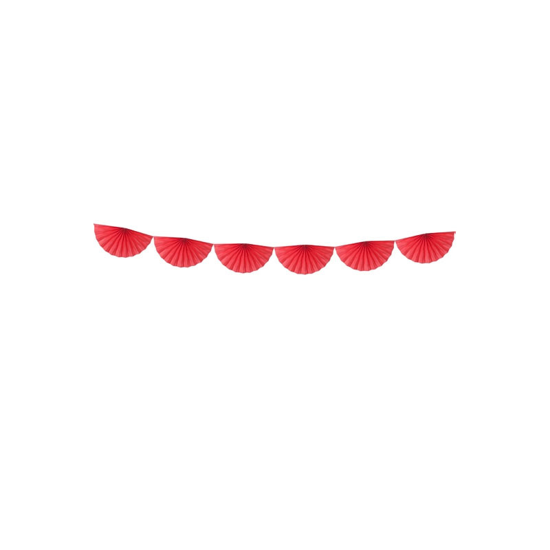 Banderole Eventails Rouge - Décoration de fête