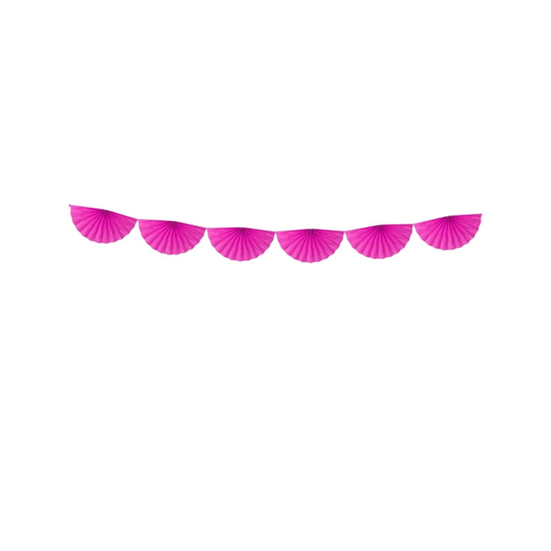 Banderole Eventails Rose Fushia - Décoration de fête