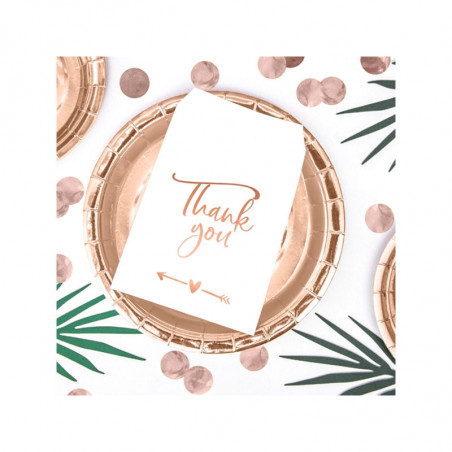 6 Sachets Cadeaux Invités Thank You Rose Gold / Rose Cuivré Sweet Table