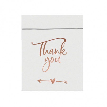 6 Sachets Cadeaux Invités Thank You Rose Gold / Rose Cuivré Sweet Table