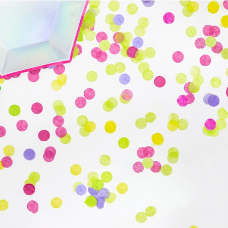Sachet de confettis ronds rose fushia - Papier de soie