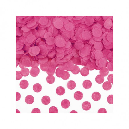 Sachet de confettis ronds rose fushia - Papier de soie