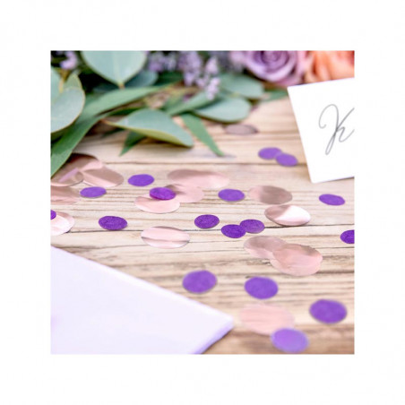 Sachet de confettis ronds violet - Papier de soie