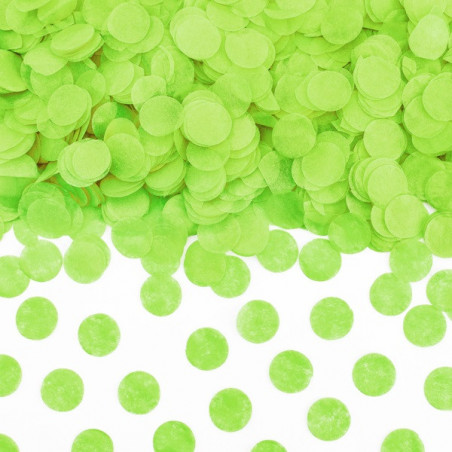 Sachet de confettis ronds vert anis - Papier de soie