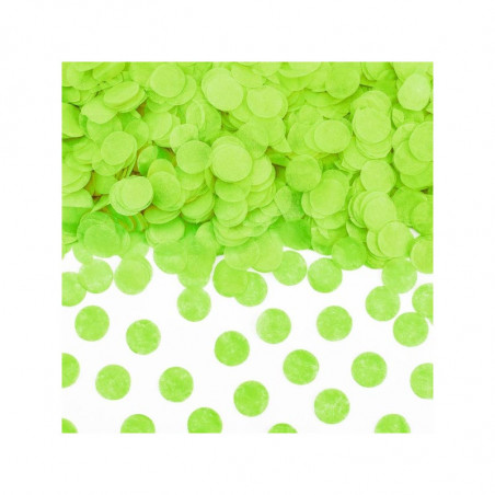 Sachet de confettis ronds vert anis - Papier de soie