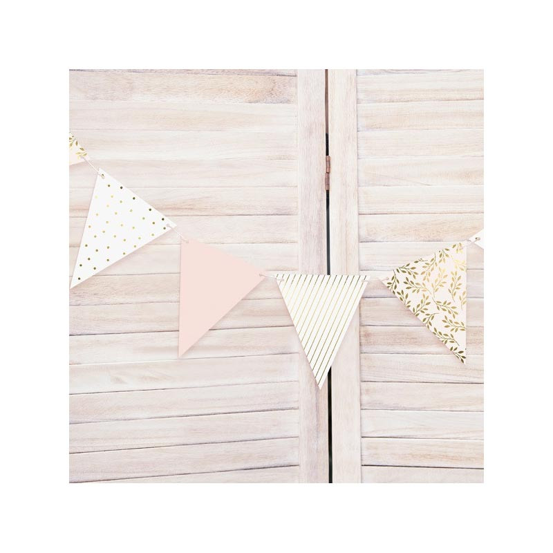 Banderole Fanions Poudré & Doré - Décoration de fête