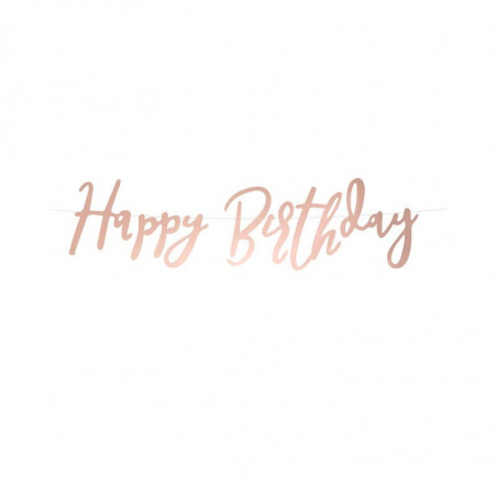Banderole Happy Birthday Papier Premium Rose Gold Rose Cuivré Banderole Happy Birthday Papier Premium Rose Gold Rose Cuivré