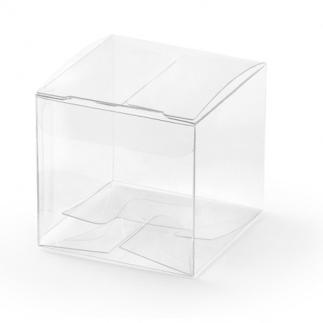 10 Boîtes à Dragées Cube ContenantsTransparents eb Plastique Alimentaire