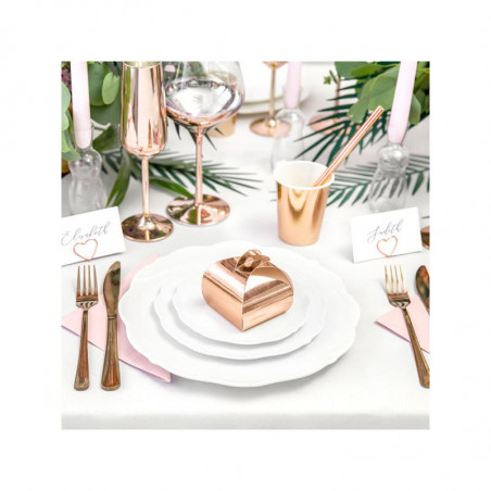 10 Contenants Boîtes Cadeaux Invités Rose Gold / Rose Cuivré Sweet Table