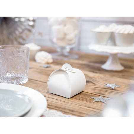 10 Contenants Boîtes Cadeaux Invités Blanc Sweet Table