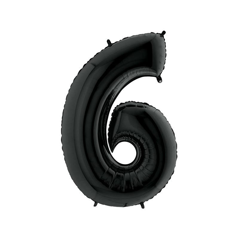 Ballon Xl Chiffre Alu Mylar Noir Numero Six 6 Anniversaire Enfant Ballon Xl Chiffre Alu Mylar Noir Numero Six 6 Anniversaire Enfant