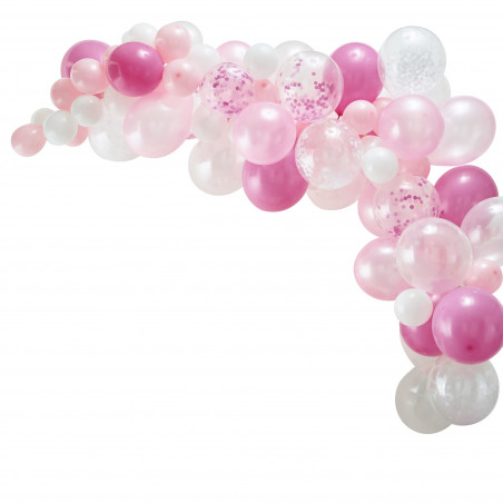 Kit pour Guirlande de Ballons Organiques - Rose & Blanc Décoration