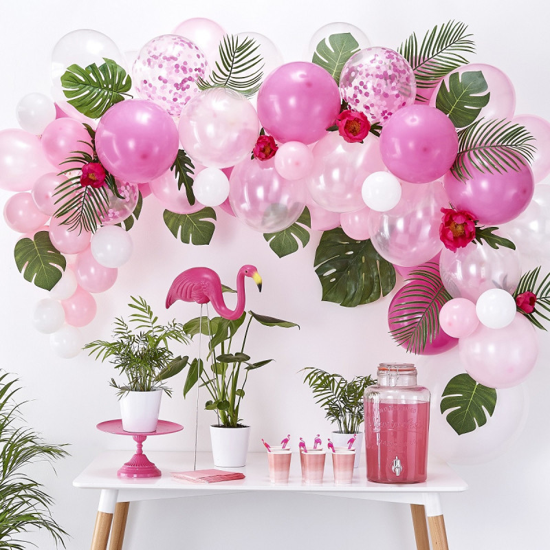 Kit pour guirlande de ballons organiques décoration rose