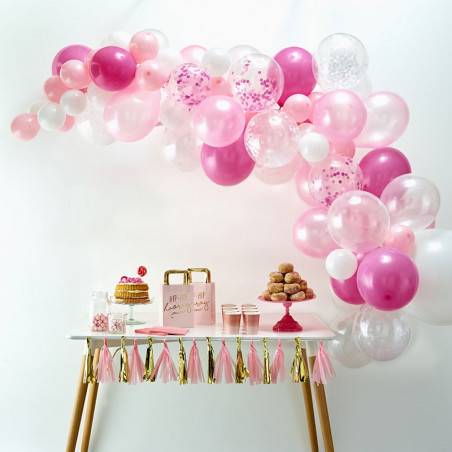 Kit pour Guirlande de Ballons Organiques - Rose & Blanc Décoration