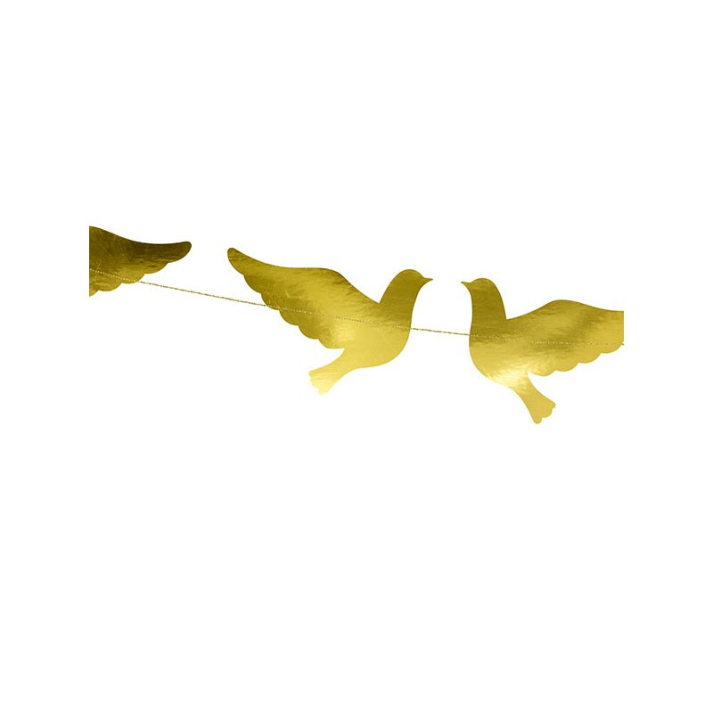 Banderole Colombe Guirlande Dore Premiere Communion Bapteme Colombe