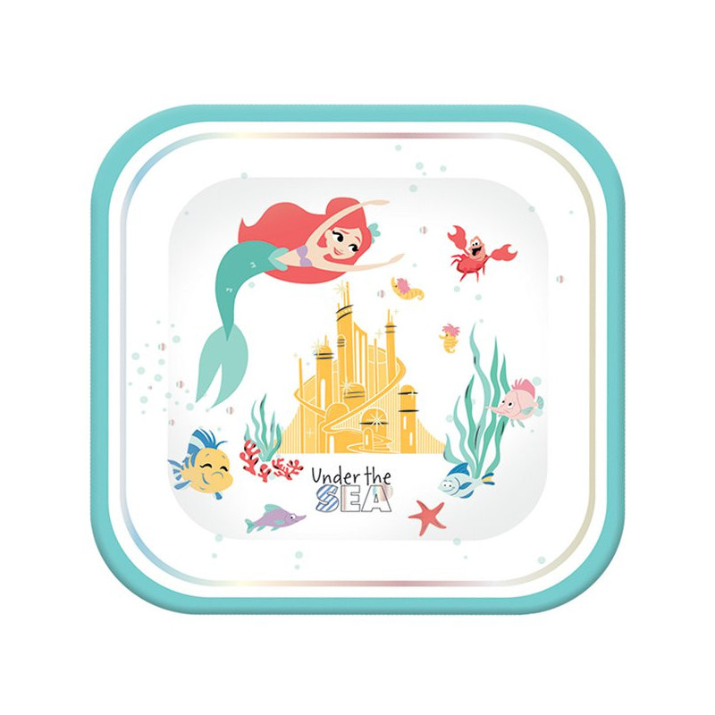 Grandes Assiettes Carré Ariel Petite Sirène - Disney Premium