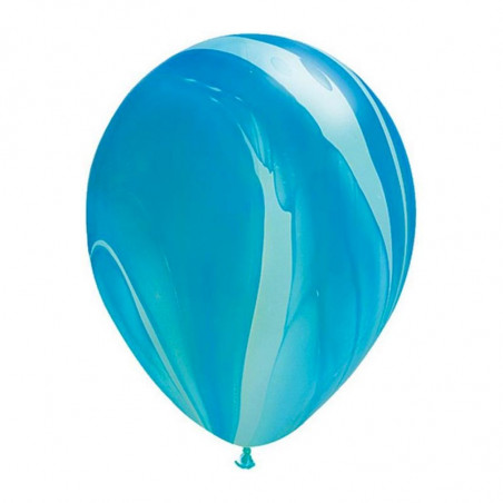 Ballons latex effet marbré bleu - Décoration de fête