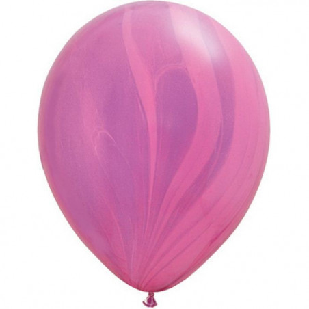 Ballons latex effet marbré rose et parme - Décoration de fête