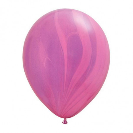 Ballons latex effet marbré rose et parme - Décoration de fête