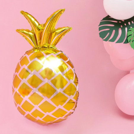 Ballon Alu XL Ananas Doré - Tropical Party Décoration