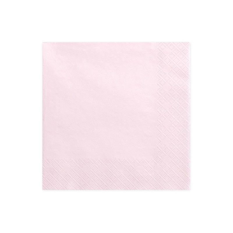 Grandes Serviettes Papier Rose Pastel Poudré Vaisselle Jetable de Fête