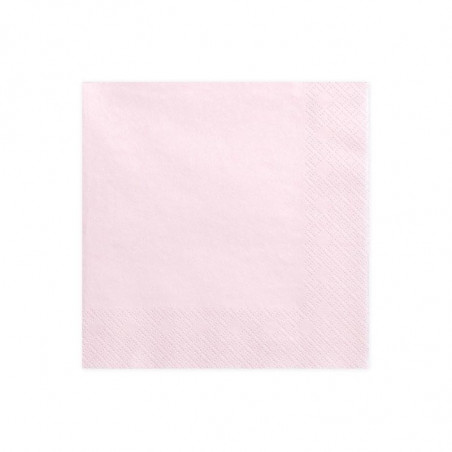 Grandes Serviettes Papier Rose Pastel Poudré Vaisselle Jetable de Fête