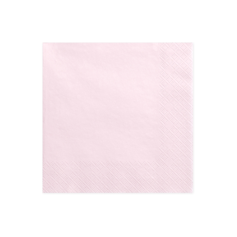 Grandes serviettes en papier rose pastel vieux rose table buffet